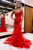 Load image into Gallery viewer, Red Strapless Prom Dress with Appliques_1