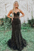 Load image into Gallery viewer, Black Strapless Prom Dress with Appliques_1