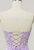 Load image into Gallery viewer, Purple Strapless Prom Dress with Appliques_6