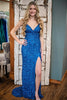 Load image into Gallery viewer, Gold Mermaid Sequin Prom Dress with Slit