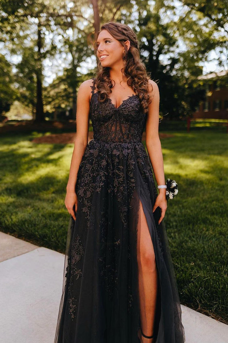 Load image into Gallery viewer, Charcoal Off the Shoulder Prom Dress with Appliques