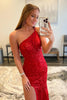 Load image into Gallery viewer, Sheath One Shoulder Lace Prom Dress