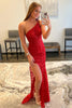 Load image into Gallery viewer, Sheath One Shoulder Lace Prom Dress