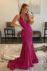 Load image into Gallery viewer, Blue Sequins Mermaid Prom Dress