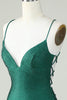 Load image into Gallery viewer, Sheath Spaghetti Straps Dark Green Short Prom Dress with Beading