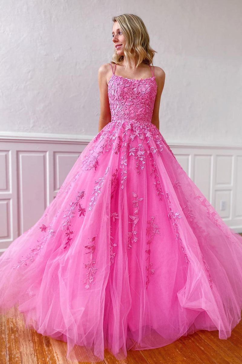 Load image into Gallery viewer, Princess Champagne Spaghetti Straps Prom Dress