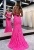 Load image into Gallery viewer, Sparkly Mermaid Backless Hot Pink Sequins Long Prom Dress