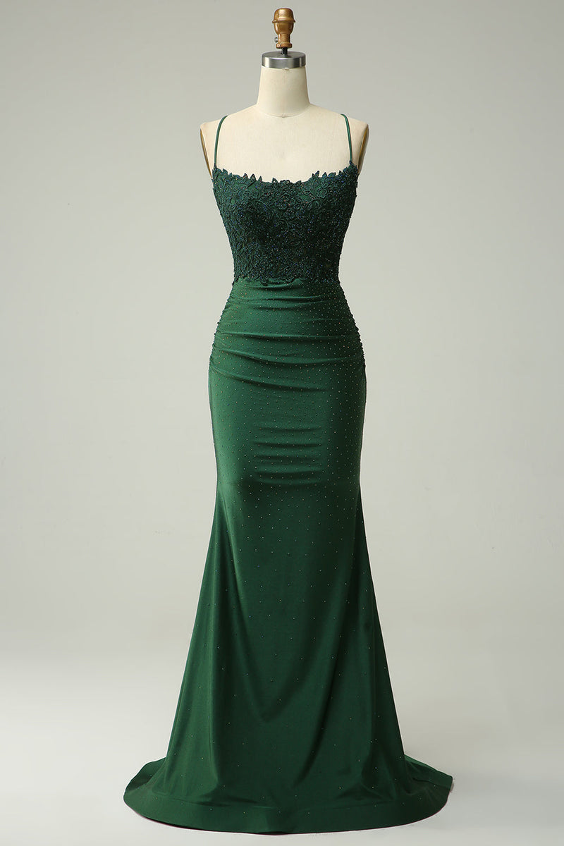 2020 New Evening Dress Satin Dark Green A-line Long Sleeves Applique  Beading Slit Front Two Styles Prom Gown Коктейльные Платья - Evening Dresses  - AliExpress