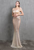 Load image into Gallery viewer, Gold Mermaid Sequin Long Prom Dress