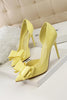 Load image into Gallery viewer, Sweet Bow Pointed Side Hollow High Heels