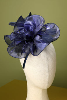 1920s Blue Organza Beaded Headband