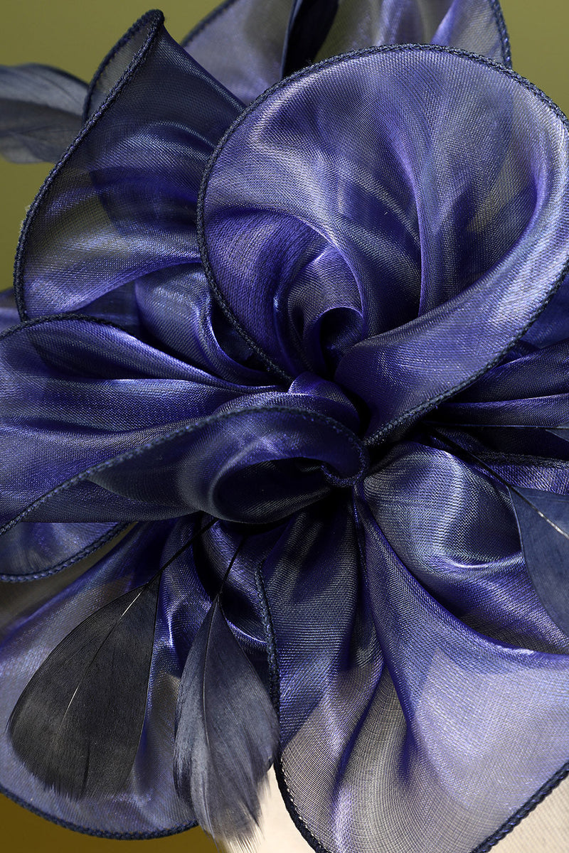 Load image into Gallery viewer, 1920s Blue Organza Beaded Headband