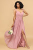 Load image into Gallery viewer, Blush Sweetheart Long Chiffon Bridesmaid Dress with Slit