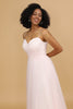 Load image into Gallery viewer, Pink A Line Spaghetti Straps Floor Length Tulle Bridesmaid Dress