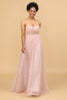 Load image into Gallery viewer, A Line Spaghetti Straps Blush Long Bridesmaid Dress