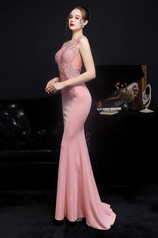 Blush Mermaid Prom Dress