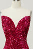 Load image into Gallery viewer, Golden Sweetheart Neck Sequined Mermaid Prom Dress With Sweep Train