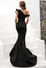 Load image into Gallery viewer, One Shoulder Mermaid Black Prom Dress