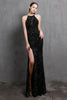 Load image into Gallery viewer, Burgundy Sequin Long Prom Dress with Slit