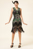 Load image into Gallery viewer, Black and Gold Sequin 1920s Dress