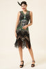 Load image into Gallery viewer, Black and Gold Sequin 1920s Dress