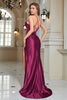 Load image into Gallery viewer, Fuchsia Mermaid Spaghetti Straps Long Prom Dress With Slit