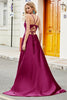 Load image into Gallery viewer, Fuchsia A Line Spaghetti Straps Long Prom Dress with Appliques