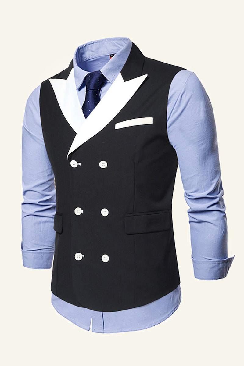 Load image into Gallery viewer, Grey Peak Lapel Double Breasted Men&#39;s Suit Vest