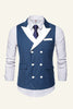 Load image into Gallery viewer, Grey Peak Lapel Double Breasted Men&#39;s Suit Vest