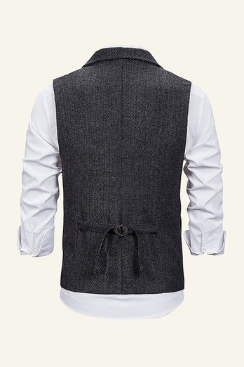 Peak Lapel Single Breasted Men's Suit Vest