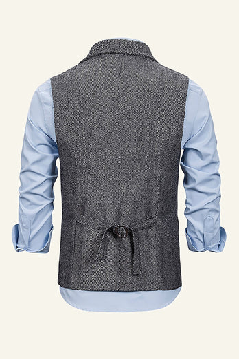 Peak Lapel Single Breasted Men's Suit Vest