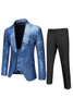 Load image into Gallery viewer, Men&#39;s White Jacquard 3-Piece Shawl Lapel Prom Suits