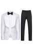 Load image into Gallery viewer, Men&#39;s White Jacquard 3-Piece Shawl Lapel Prom Suits