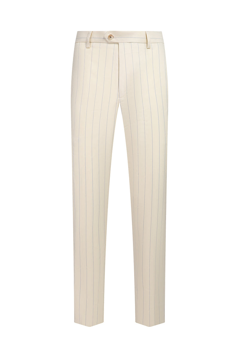 Load image into Gallery viewer, White 3 Piece Pinstriped Men Prom Suits