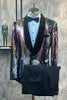 Load image into Gallery viewer, Sparkly Colorful Sequins 2 Piece Men Prom Suits