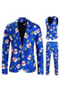 Load image into Gallery viewer, Blue Snowman Printed 3 Piece Men&#39;s Christmas Suits