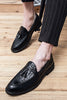 Load image into Gallery viewer, Black Slip-On Fringe Men&#39;s Shoes