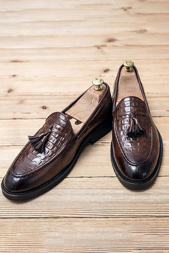 Black Slip-On Fringe Men's Shoes