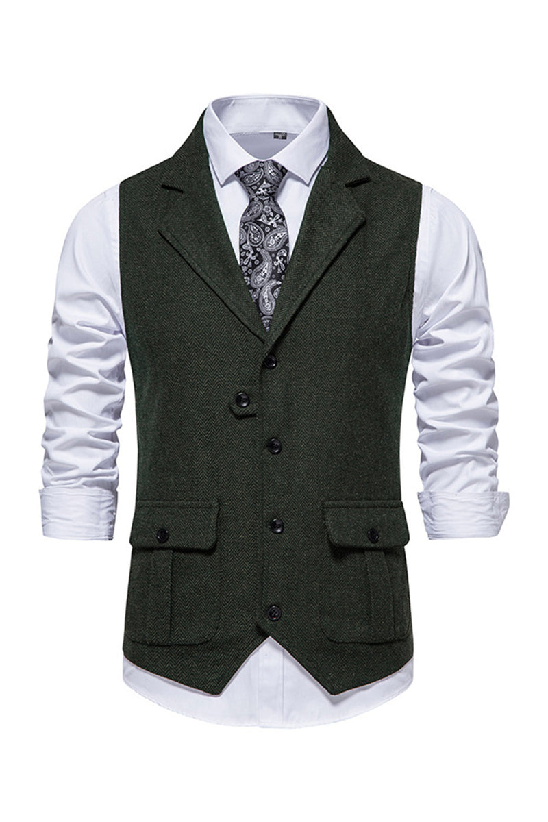 Load image into Gallery viewer, Single Breasted Lapel Navy Men&#39;s Suit Vest