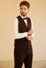 Load image into Gallery viewer, Notched Lapel Two Button Dark Brown 3 Piece Suit Wedding