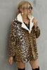 Load image into Gallery viewer, Brown Loepard Fluffy Midi Faux Fur Shearling Coat