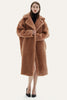 Load image into Gallery viewer, Camel Lapel Fleece Oversized Long Fuzzy Teddy Coat