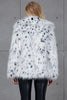 Load image into Gallery viewer, White Leopard Print Lapel Neck Faux Fur Women Coat