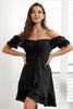 Load image into Gallery viewer, Off the Shoulder A-Line Little Black Dress