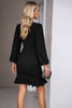 Load image into Gallery viewer, Black Bodycon Round Neck Short Party Dress With Puff Sleeve