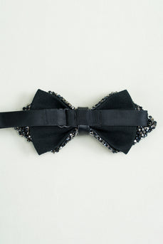 Black Rhinestones Adjustable Party Bow Ties