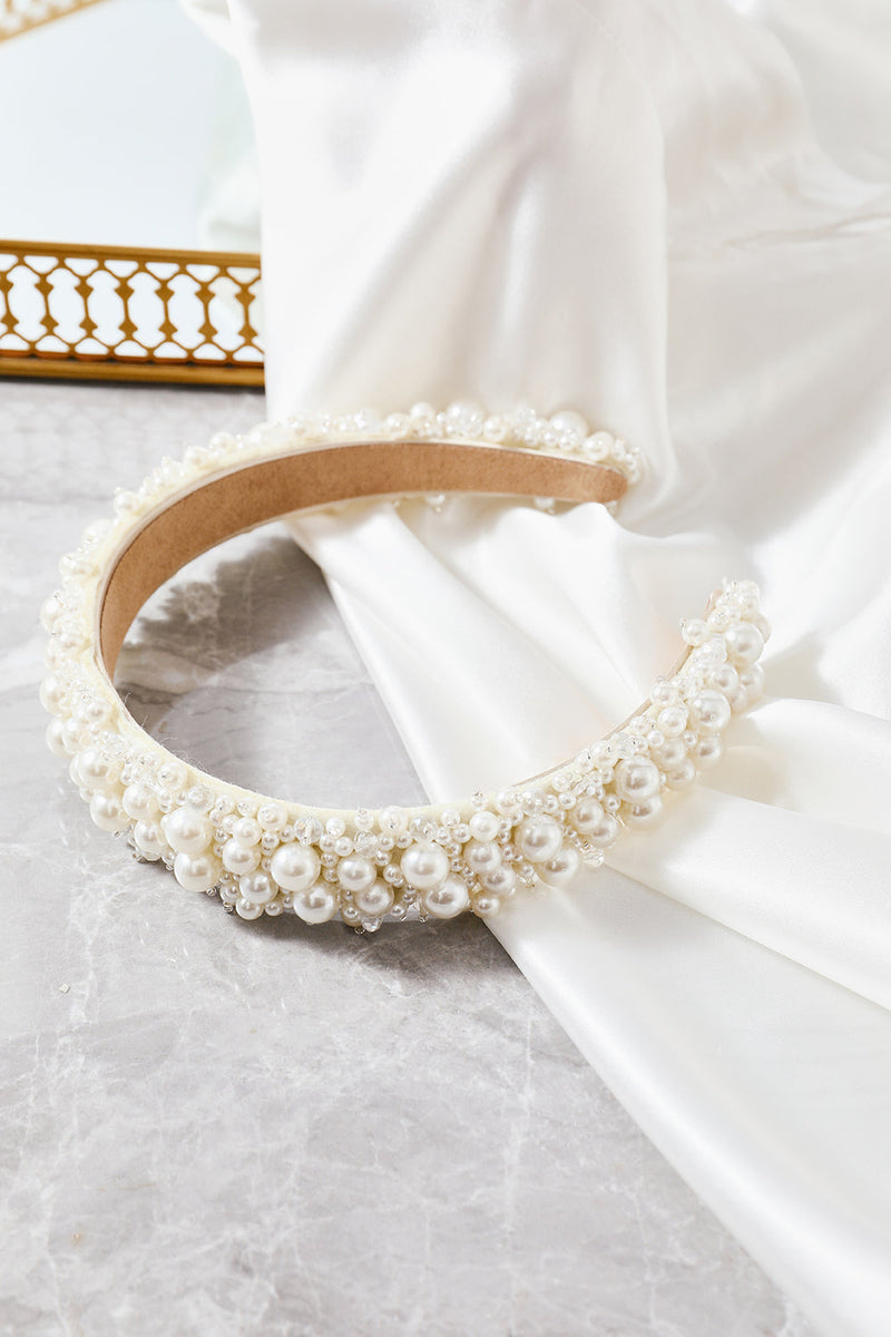 Load image into Gallery viewer, White Pearl Headband