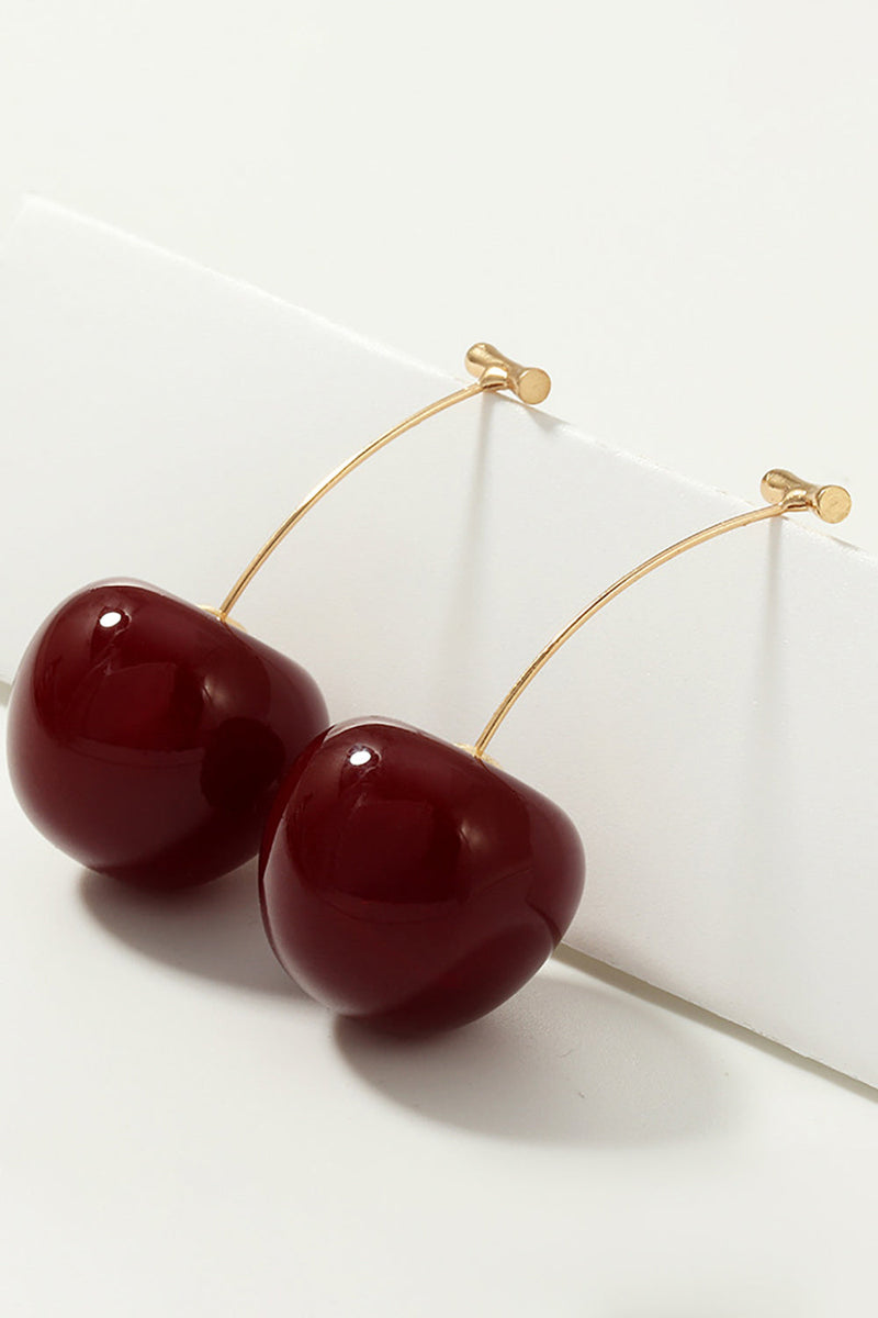 Load image into Gallery viewer, Golden Red Cherry Earrings