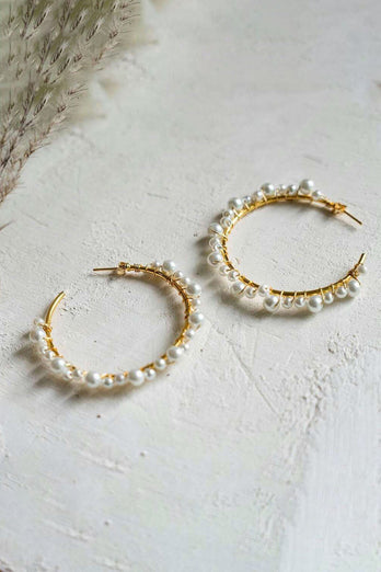 White Pearl Earrings