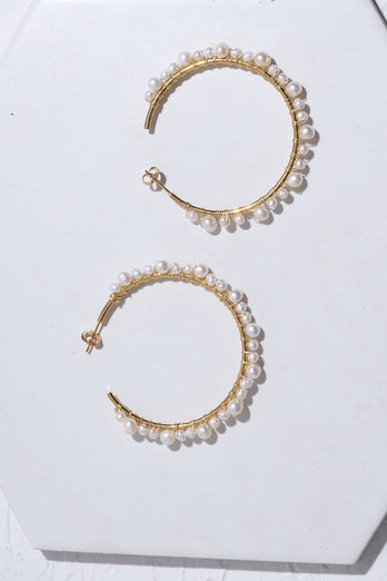 White Pearl Earrings